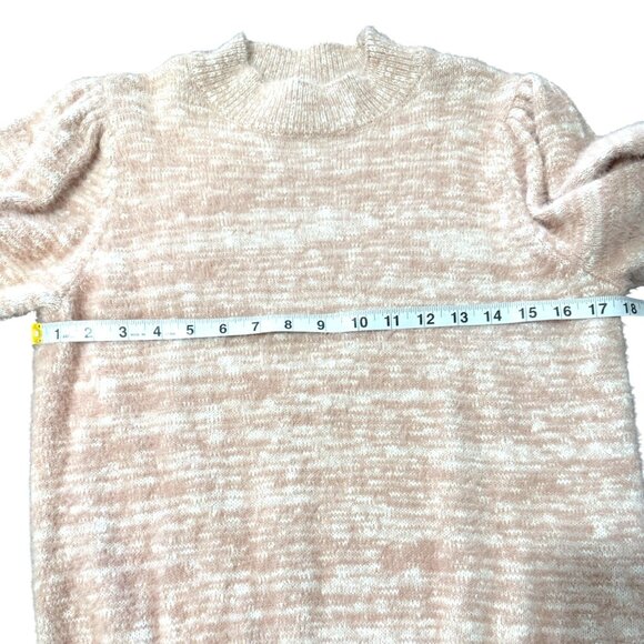 CeCe Eyelash Sweater Short Sleeve Knit Pink Mock Neck Womens Size M - Picture 5 of 7